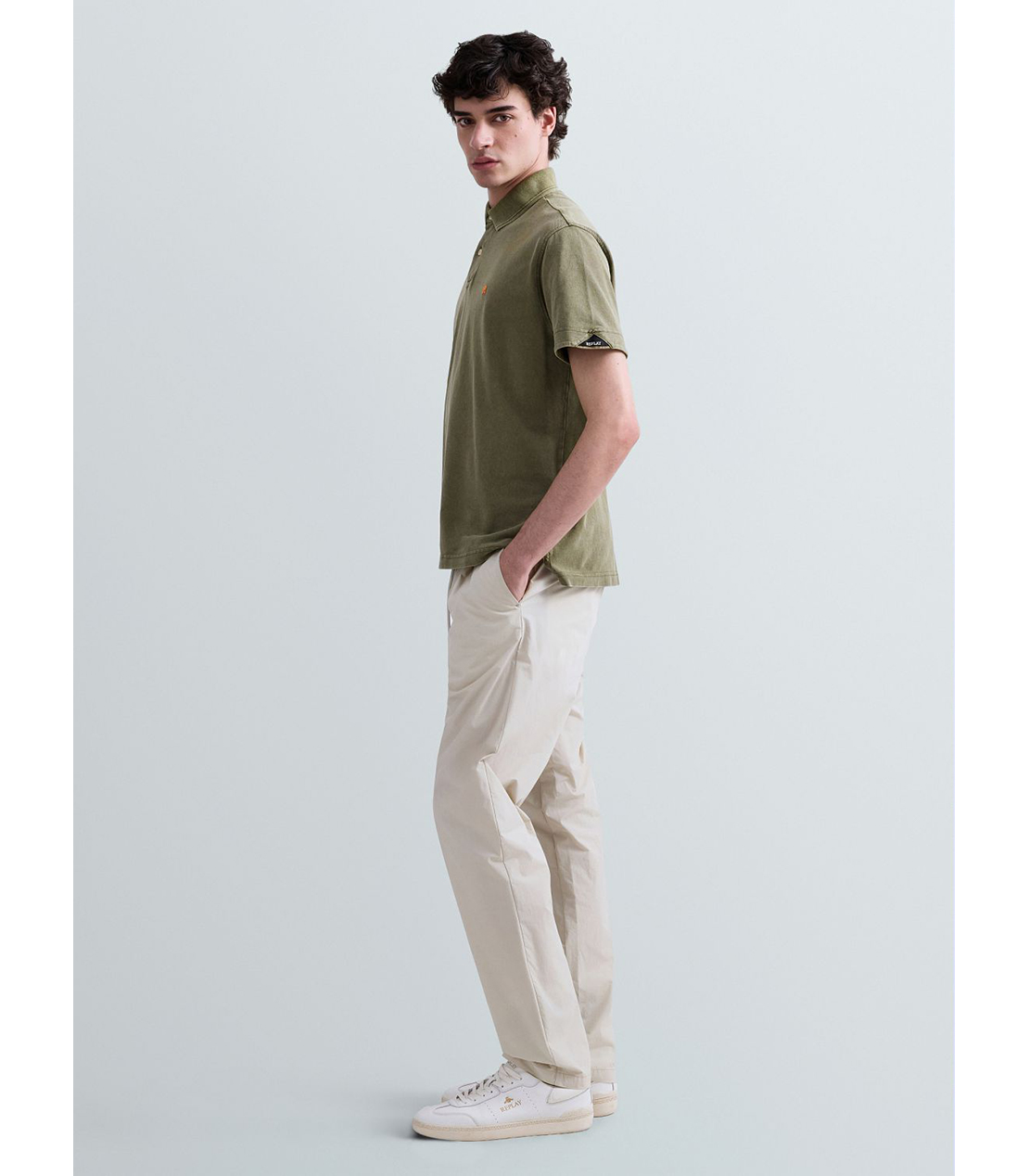 マーブルダイコットンピケポロシャツ 詳細画像 マッドグリーン 4